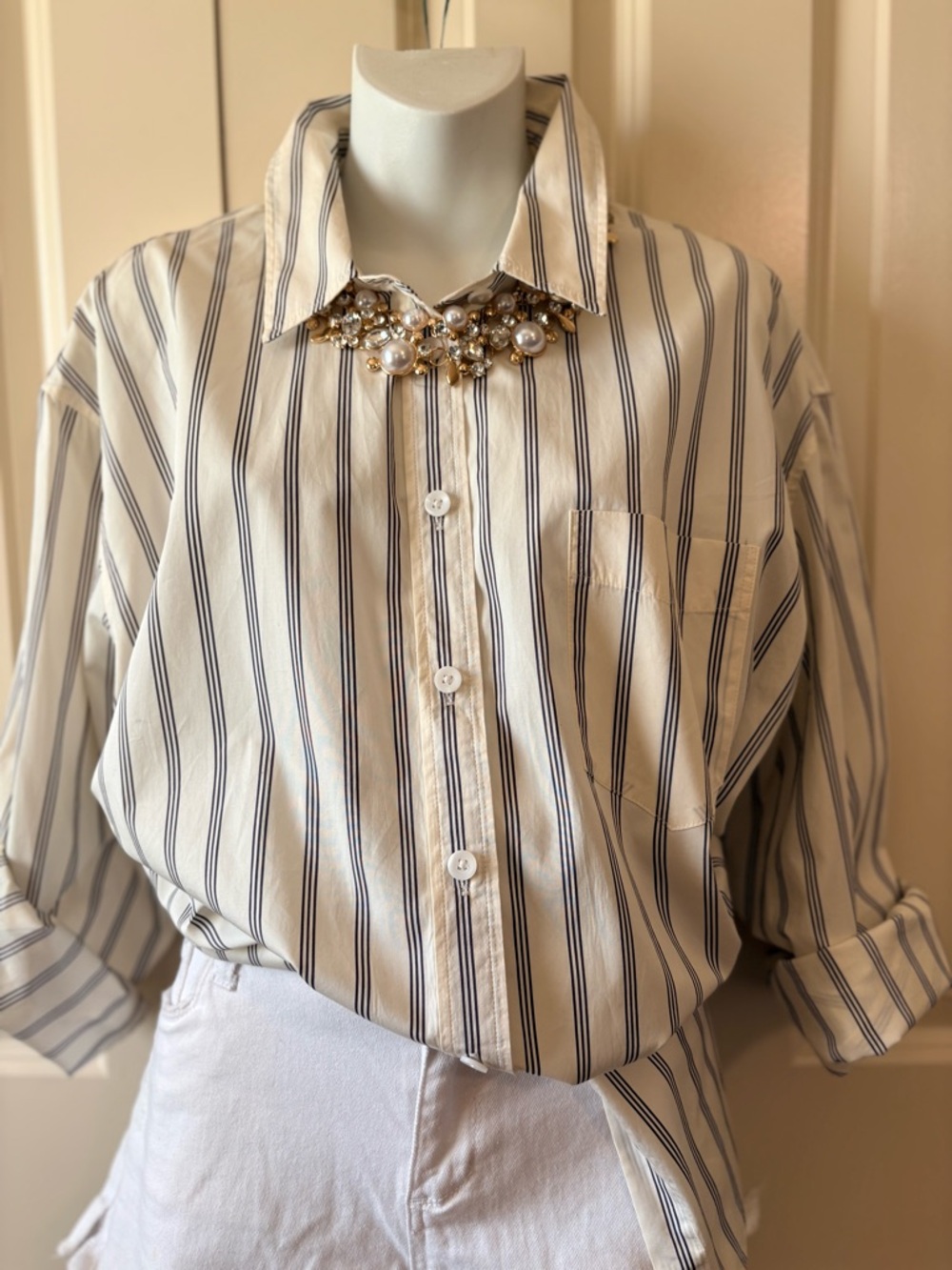 M&S(British Brand, Unisex boyfriend shirt, size XXL, style that androgynous look